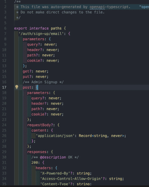 openAPI로 만든 interface