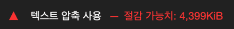 lighthouse 결과 항목 캡처 화면